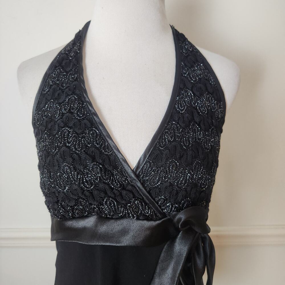 VTG Y2K Dressbarn Tank Top Sz Medium Womens Halter Black Fairy Grunge WhimsiGoth - Picture 2 of 10